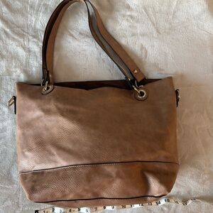 Elegant Brown Leather Tote Bag